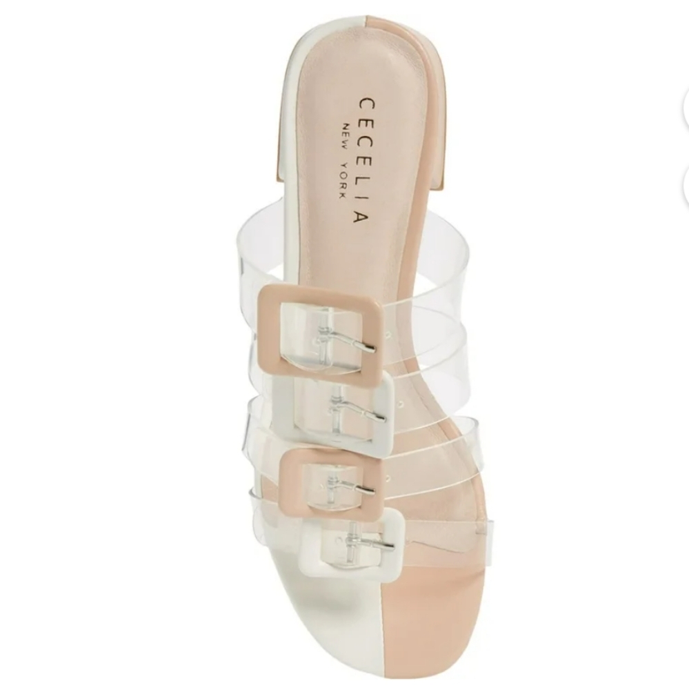 CECELIA NEW YORK Clear and Cream Sandals